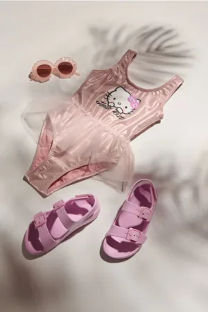 Reserved - Costum de baie Hello Kitty - roz-pastel