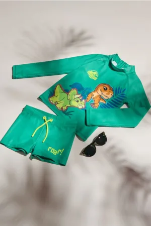 Reserved - Costum de baie Jurassic World - verde