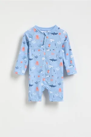 Reserved - Costum de baie - albastru-pal