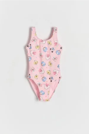 Reserved - Costum de baie cu imprimeu - roz-pudră