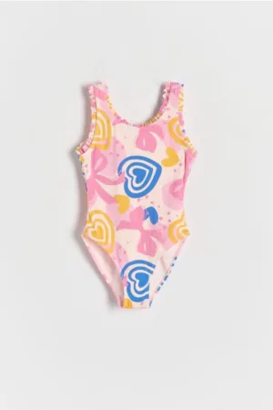 Reserved - Costum de baie cu nervuri - multicolor