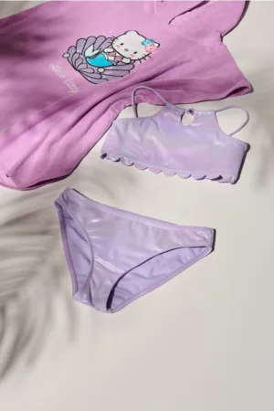 Reserved - Costum de baie din două piese lucios - violet