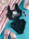 Reserved - Costum de baie întreg Hello Kitty - negru