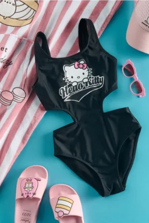 Reserved - Costum de baie întreg Hello Kitty - negru