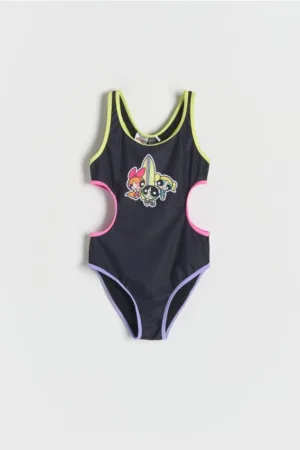 Reserved - Costum de baie întreg Powerpuff Girls - negru