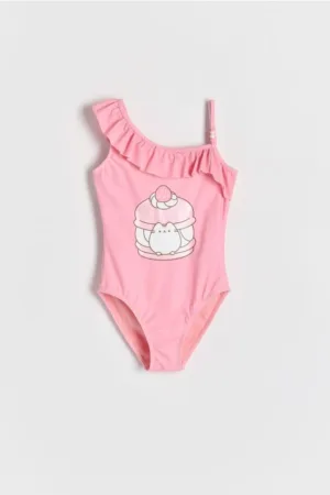 Reserved - Costum de baie întreg Pusheen - roz-pastel