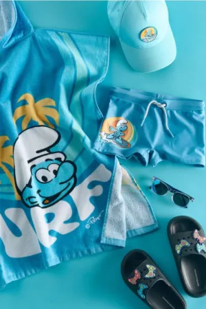 Reserved - Prosop de baie Ștrumfii - albastru-deschis