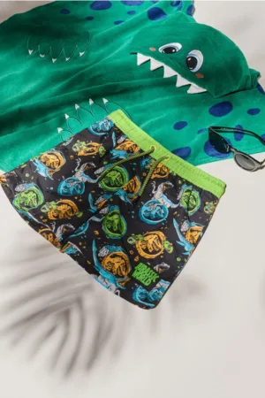 Reserved - Șort de baie Jurassic World - negru