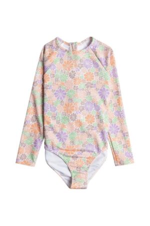 Roxy costum de baie dintr-o bucată pentru copii ALL ABOUT SOL culoarea portocaliu