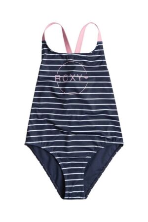Roxy costum de baie dintr-o bucată pentru copii BICOASIC STRI culoarea albastru marin