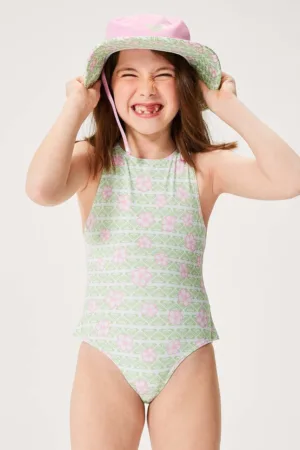 Roxy costum de baie dintr-o bucată pentru copii HIBILINENE culoarea verde