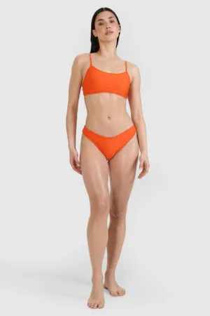 4F Slip de baie bikini pentru femei - portocaliu
