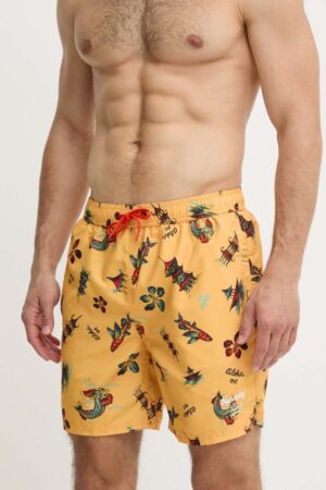 Superdry pantaloni scurti de baie culoarea galben