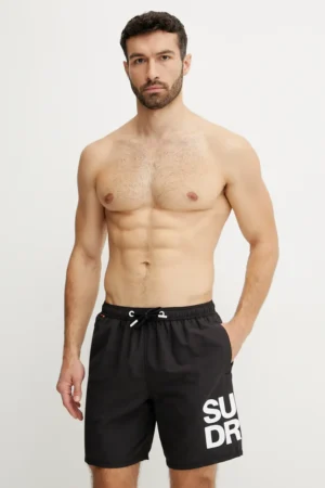 Superdry pantaloni scurți de baie culoarea negru