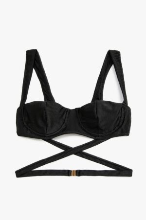 Sutien balconette de baie cu aspect striat