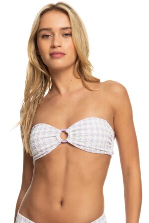 Sutien de baie cu model houndstooth si bretele detasabile Check It