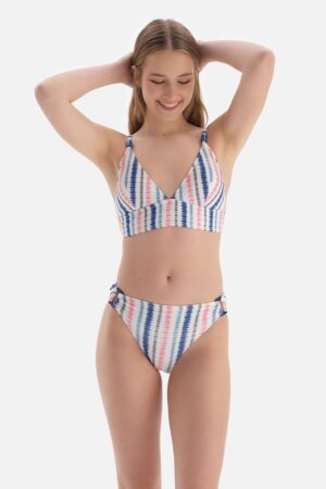 Sutien de baie triunghiular cu model in dungi