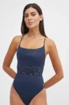Tommy Jeans costum de baie dintr-o bucată culoarea bleumarin
