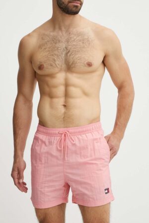 Tommy Jeans pantaloni scurți de baie culoarea roz UM0UM03147