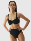 4F Top de baie bikini pentru femei - negru
