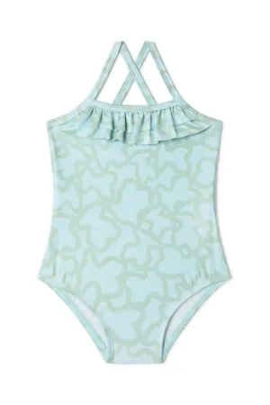 Tous costum de baie dintr-o bucată pentru copii culoarea verde