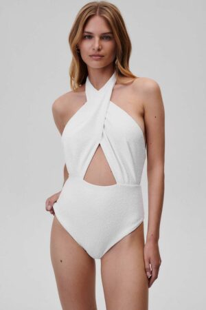 Undress Code costum de baie dintr-o bucată Ocean Eyes culoarea alb