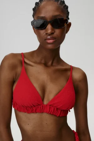 Undress Code sutien de baie Before Sunrise Bikini Top culoarea rosu