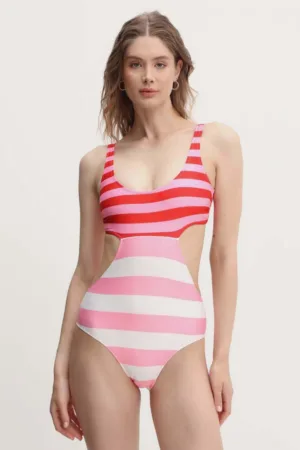 United Colors of Benetton costum de baie dintr-o bucată culoarea roz