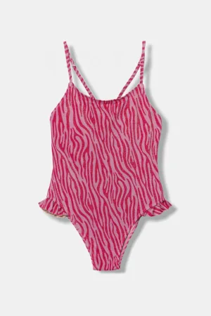 United Colors of Benetton costum de baie dintr-o bucată pentru copii culoarea roz