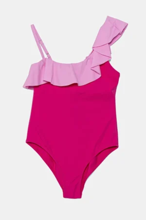 United Colors of Benetton costum de baie dintr-o bucată pentru copii culoarea violet