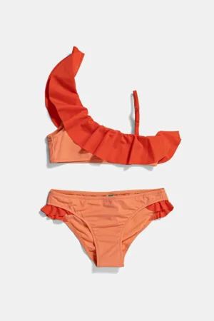United Colors of Benetton costum de baie pentru copii din două piese culoarea portocaliu