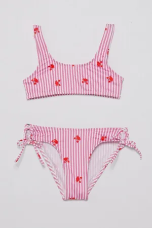 United Colors of Benetton costum de baie pentru copii din două piese culoarea roz