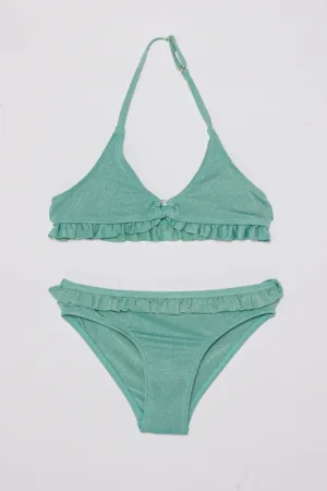 United Colors of Benetton costum de baie pentru copii din două piese culoarea turcoaz