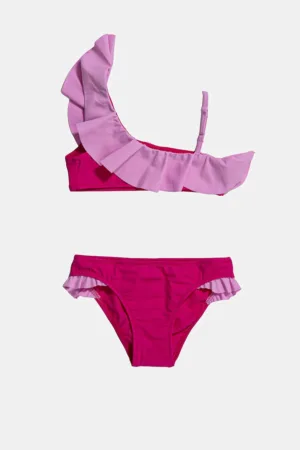 United Colors of Benetton costum de baie pentru copii din două piese culoarea violet