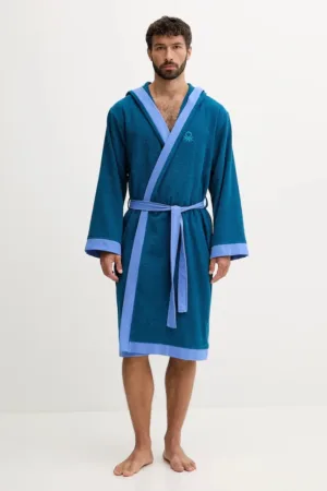 United Colors of Benetton halat de baie din bumbac culoarea turcoaz