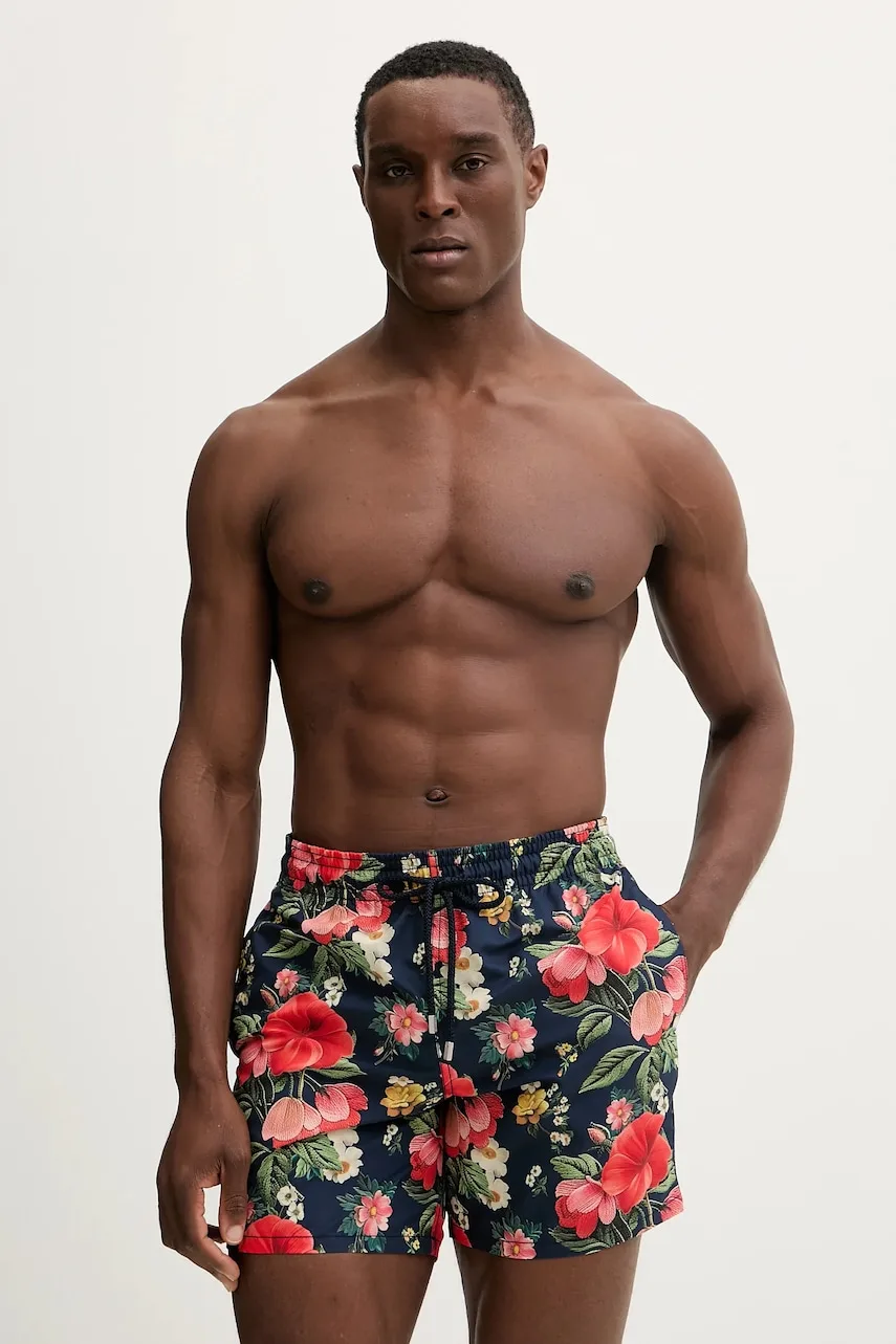 Vilebrequin pantaloni scurți de baie MOOREA culoarea bleumarin