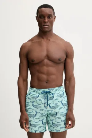 Vilebrequin pantaloni scurți de baie MOOREA culoarea turcoaz