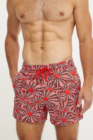 Vilebrequin pantaloni scurti de baie MOORISE culoarea rosu