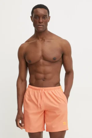 adidas Originals pantaloni scurti de baie Adicolor culoarea portocaliu