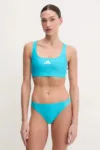 adidas Performance costum de baie din două piese 3 Srtipes culoarea turcoaz