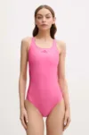 adidas Performance costum de baie dintr-o bucată 3 Srtipes culoarea roz