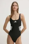 adidas Performance costum de baie dintr-o bucată 3 Stripes culoarea negru