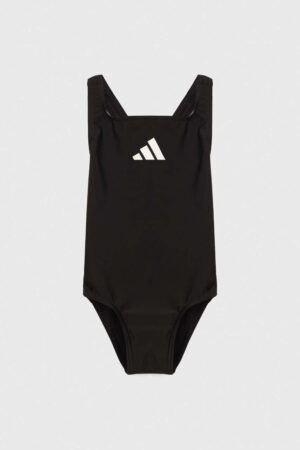 adidas Performance costum de baie dintr-o bucată pentru copii 3 BARS SOL ST culoarea negru