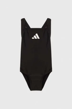 adidas Performance costum de baie dintr-o bucată pentru copii 3 BARS SOL ST culoarea negru