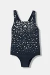 adidas Performance costum de baie dintr-o bucată pentru copii culoarea albastru marin
