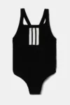 adidas Performance costum de baie dintr-o bucată pentru copii culoarea negru