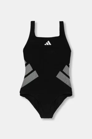 adidas Performance costum de baie dintr-o bucată pentru copii culoarea negru