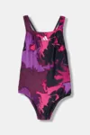 adidas Performance costum de baie dintr-o bucată pentru copii culoarea roz