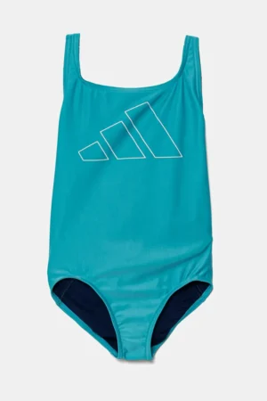adidas Performance costum de baie dintr-o bucată pentru copii culoarea turcoaz