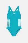 adidas Performance costum de baie dintr-o bucată pentru copii culoarea turcoaz